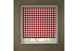 6ft Red Gingham Kitchen Roller Blind.